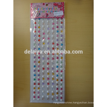 Crystal self adhesive pearls and rhinestone sticker for hobby